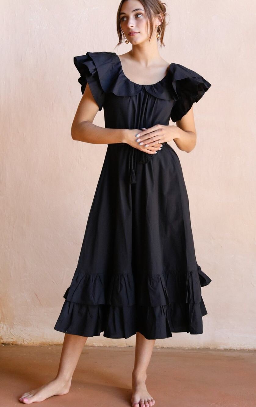 Mille Palma Dress in Black Size Medium